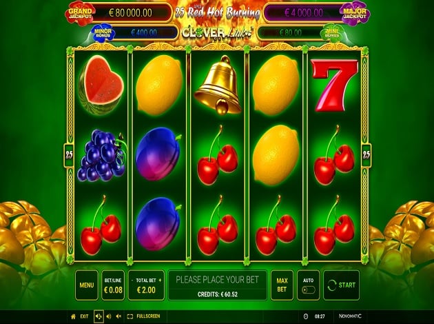 Slot Machines 25 Red Hot Burning Clover Link Myrtle Token pala customer service